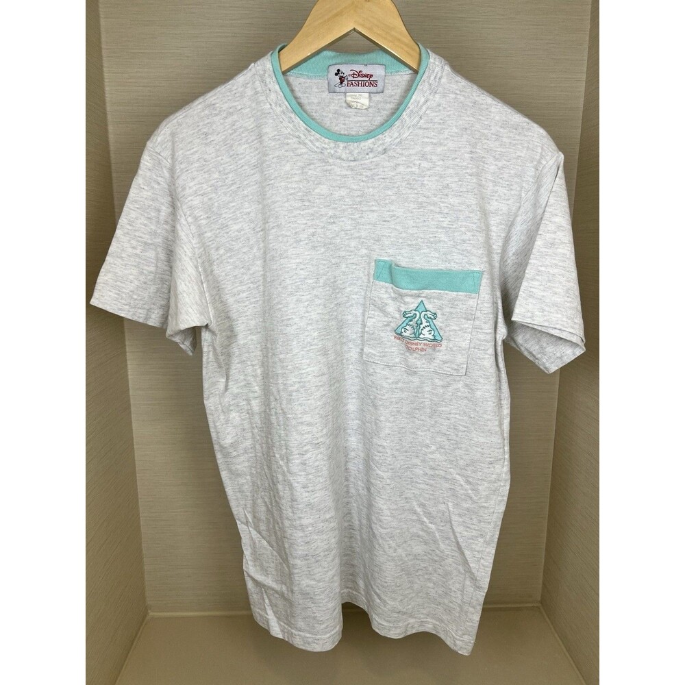 VTG Walt Disney World Dolphin Swan Resort TShirt 90s Retro grey Green shirt Sz M